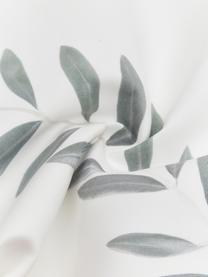 Kussenhoes Botanical met olijftak, Polyester, Wit, groen, 40 x 40 cm