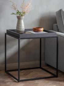 Tavolino in legno e metallo nero Forden, Struttura: metallo laccato, Nero, Larg. 55 x Alt. 60 cm