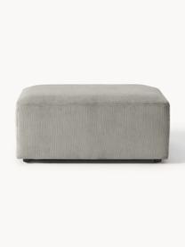 Pouf en velours côtelé Melva, larg. 99 x prof. 72 cm, Velours côtelé gris, larg. 99 x prof. 72 cm