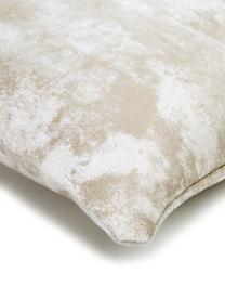 Housse de coussin 40x40 velours vintage Shiny, 100 % velours de polyester, Crème, larg. 40 x long. 40 cm