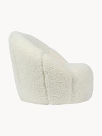 Fauteuil en peluche pour enfants Shaggy, Polyester (peau en peluche), Blanc crème, Ø 54 x haut. 46 cm