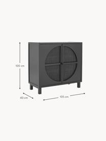 Highboard Trento, Korpus: Gmelina-Holz, Schwarz, B 105 x H 100 cm