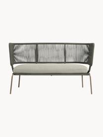 Sofa ogrodowa z plecionym sznurkiem Nadin (2-osobowa), Stelaż: metal ocynkowany i lakier, Tapicerka: poliester, Szarozielony, S 135 x G 65 cm