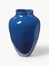 Handgefertigte Vase Latona, H 30 cm, Steinzeug, Royalblau, glänzend, Ø 21 x H 30 cm