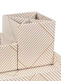 Boîte à fournitures Lena, 4 élém., Carton laminé rigide, Couleur dorée, blanc, Lot de différentes tailles