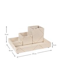 Set organizer ufficio Lena 4 pz, Cartone solido laminato, Dorato , bianco, Set in varie misure