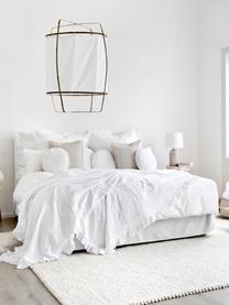 Łóżko kontynentalne premium Violet, Nogi: lite drewno bukowe, lakie, Jasny szary, 200 x 200 cm