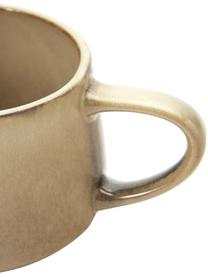 Keramik-Tassen Sheilyn mit Farbverlauf, 4 Stück, Keramik, Weiß, Beigetöne, B 12 x L 7 cm, 400 ml