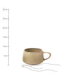 Tasse céramique beige Sheilyn, 4 pièces, Céramique, Blanc, tons beiges, larg. 12 x long. 7 cm, 400 ml