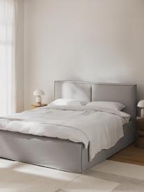 Łóżko tapicerowane Dream, Tapicerka: poliester (tkanina strukt, Korpus: lite drewno sosnowe, płyt, Jasnobeżowa tkanina, S 180 x D 200 cm