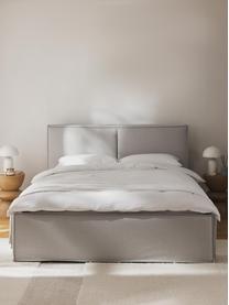 Łóżko tapicerowane Dream, Tapicerka: poliester (tkanina strukt, Korpus: lite drewno sosnowe, płyt, Jasnobeżowa tkanina, S 180 x D 200 cm