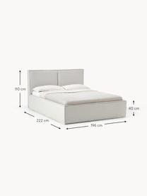 Cama tapizada Dream, Tapizado: poliéster (texturizado) A, Estructura: madera de pino maciza con, Tejido beige claro, An 180 x L 200 cm