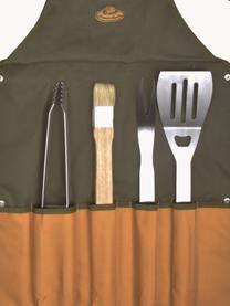 Set da grill Jürgen 5 pz, Verde oliva, marrone chiaro, Larg. 65 x Alt. 88 cm