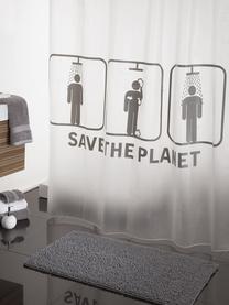 Duschvorhang Save the Planet, Weiss, Grau, B 180 x L 200 cm