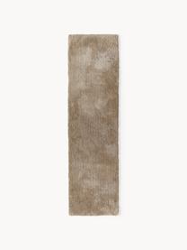 Alfombra corredor de pelo largo Leighton, Microfibra (100% poliéster, certificado GRS), Marrón, An 80 x L 200 cm