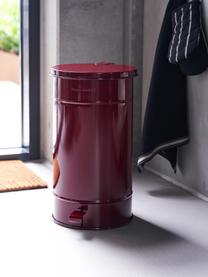 Pattumiera con funzione a pedale Sono, 24 L, Metallo rivestito, Rosso vino, Ø 26 x H 48 cm, 24 L