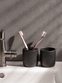 Set 4 accessori bagno color nero Neat, Ceramica, Nero, Set in varie misure