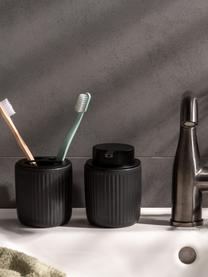 Accessoires de salles de bain noirs Neat, 4 élém., Céramique, Noir, Lot de différentes tailles