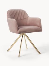 Chaise pivotante en velours Lola, Velours mauve, pieds dorés, larg. 53 x prof. 55 cm