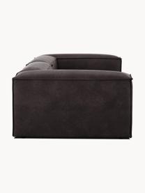 Modulares Sofa Lennon (3-Sitzer) aus recyceltem Leder, Bezug: Recyceltes Leder (70 % Le, Gestell: Massives Holz, Sperrholz, Leder Taupe, B 238 x T 119 cm