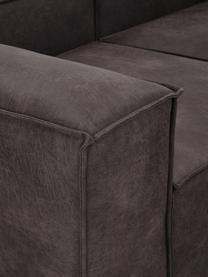 Modulares Sofa Lennon (3-Sitzer) aus recyceltem Leder, Bezug: Recyceltes Leder (70 % Le, Gestell: Massives Holz, Sperrholz, Leder Taupe, B 238 x T 119 cm