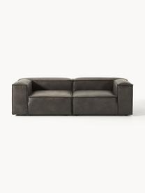 Modulares Sofa Lennon (3-Sitzer) aus recyceltem Leder, Bezug: Recyceltes Leder (70 % Le, Gestell: Massives Holz, Sperrholz, Füße: Kunststoff Dieses Produkt, Leder Taupe, B 238 x T 119 cm