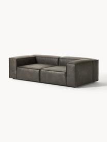 Modulares Sofa Lennon (3-Sitzer) aus recyceltem Leder, Bezug: Recyceltes Leder (70 % Le, Gestell: Massives Holz, Sperrholz, Leder Taupe, B 238 x T 119 cm