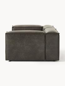 Modulaire bank Lennon (3-zits) van gerecycled leer, Bekleding: gerecycled leer (70% leer, Frame: massief hout, multiplex, Poten: kunststof Dit product is , Leer taupe, B 238 x H 119 cm