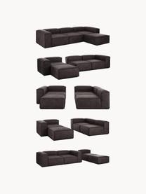 Modulares Sofa Lennon (3-Sitzer) aus recyceltem Leder, Bezug: Recyceltes Leder (70 % Le, Gestell: Massives Holz, Sperrholz, Leder Taupe, B 238 x T 119 cm