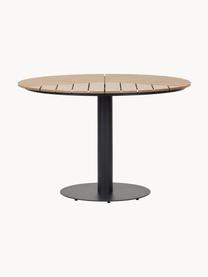 Table à manger de jardin Troy, Bois de teck, noir, Ø 110 x haut. 74 cm