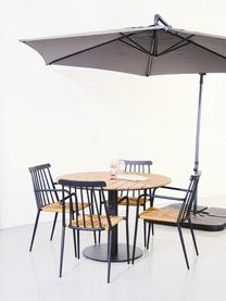 Table à manger de jardin Troy, Bois de teck, noir, Ø 110 x haut. 74 cm