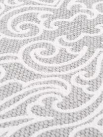 Tapis bohème gris blanc tissé à plat Salima, 100 % coton, Gris clair, blanc crème, larg. 70 x long. 140 cm (taille XS)