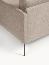 Petit canapé d'angle Fluente, Tissu taupe, larg. 198 x prof. 152 cm, méridienne à gauche