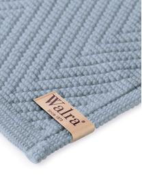 Tappeto bagno con motivo spina di pesce Soft Cotton, Cotone, Blu, Larg. 60 x Lung. 100 cm