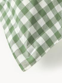 Károvaný bavlněný povlak na polštář Nels, Odstíny zelené, bílá, Š 40 cm, D 80 cm