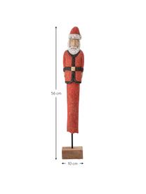 Deko-Weihnachtsmann Santa H 56 cm, Mangoholz, beschichtet, Metall, Rot, Weiss, Schwarz, Helles Holz, B 10 x H 56 cm