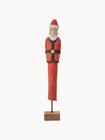 Deko-Weihnachtsmann Santa H 56 cm, Mangoholz, beschichtet, Metall, Rot, Weiß, Schwarz, Helles Holz, B 10 x H 56 cm