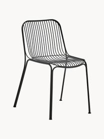 Zahradní židle s podsedákem Hiray, Pozinkovaná lakovaná ocel, Černá, Š 53 cm, V 55 cm