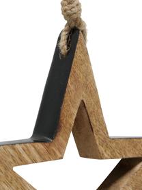 Stern-Anhänger Paimio, 3 Stück, Holz, beschichtet, Dunkles Holz, Schwarz, Set mit verschiedenen Größen