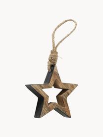 Adornos para colgar estrellas Paimio, 3 uds., Madera recubierto, Madera oscura, negro, Set de diferentes tamaños