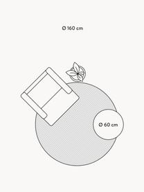 Kulatý koberec s vysokým vlasem a geometrickým vzorem Norwalk, 100 % polypropylen, Krémově bílá, Ø 160 cm (velikost L)