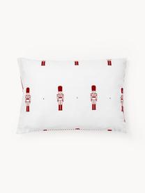Funda de almohada doble cara de franela invernal Noan, Rojo, blanco, An 45 x L 110 cm