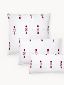 Funda de almohada doble cara de franela invernal Noan, Rojo, blanco, An 45 x L 110 cm