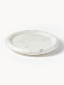 Set 4 sottobicchieri in marmo Yael, Marmo, Bianco latte marmorizzato, Ø 12 x Alt. 1.5 cm