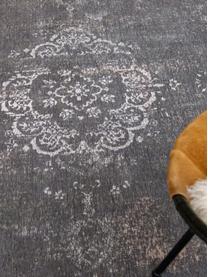 Tapis en chenille Medaillon, Fil de chenille (100 % coton), Gris foncé, larg. 80 x long. 150 cm (taille XS)