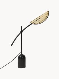 Stolní lampa s vídeňskou pleteninou Freja, Černá, světle hnědá, Š 56 cm, V 45 cm