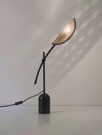 Lampe à poser en cannage Freja, Noir, brun clair, larg. 56 x haut. 45 cm