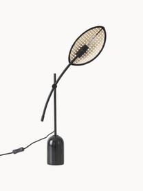 Lampe à poser en cannage Freja, Noir, brun clair, larg. 56 x haut. 45 cm