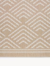 In- & outdoor vloerkleed Milano met grafisch patroon, Bovenzijde: 70% gerecycled polypropyl, Beige, wit, B 160 x L 230 cm (maat M)