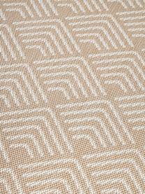 In- & outdoor vloerkleed Milano met grafisch patroon, Bovenzijde: 70% gerecycled polypropyl, Beige, wit, B 80 x L 150 cm (maat XS)